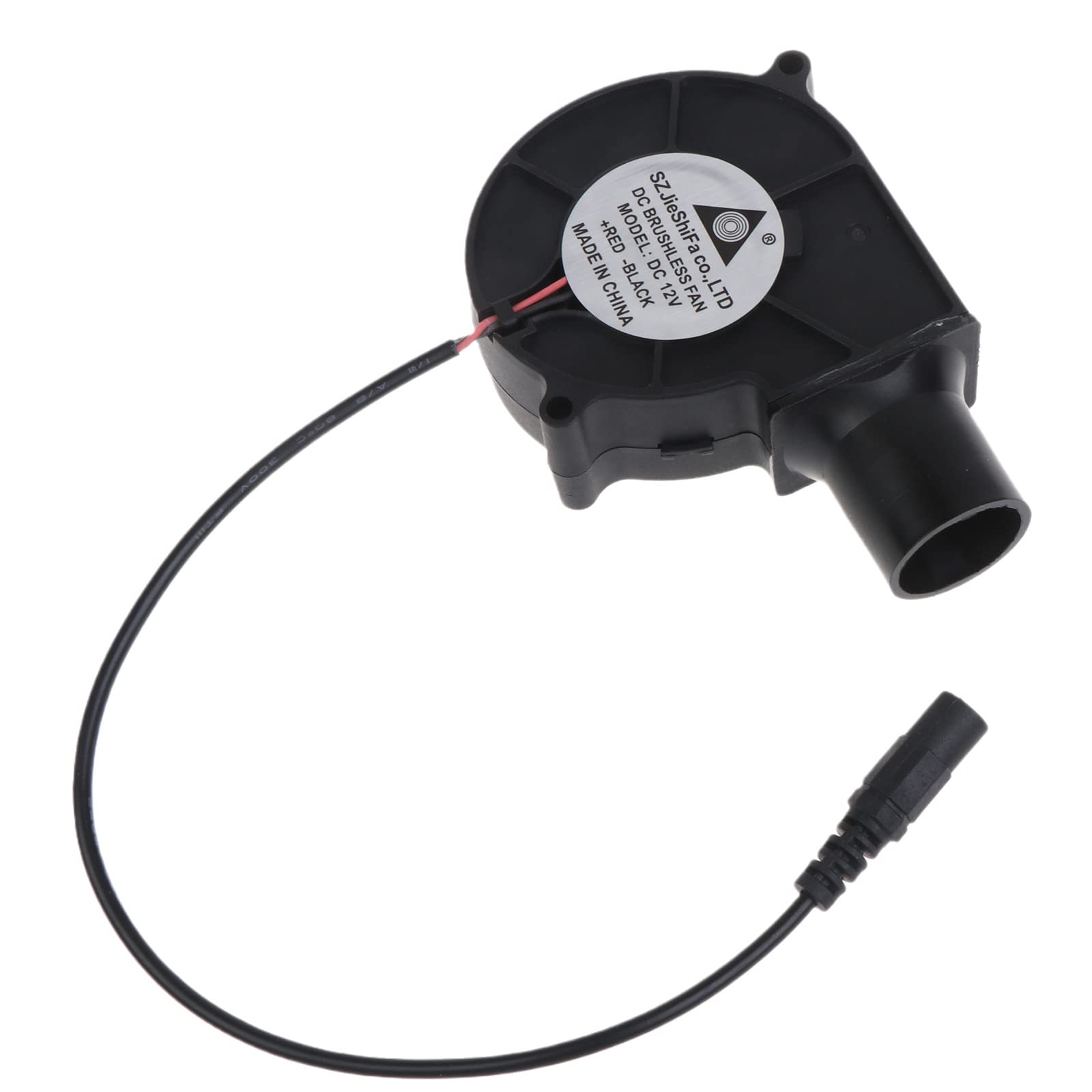 Tsophreniq Multicolor Smelting Metal Fan Bbq Blower Charcoal Chimney Starter Picnic Cooking Barbecue Electric 12V 5.5X2.1mm 75Mm Fa Stove Blower Wood For Basement Wood And Oven Campfires