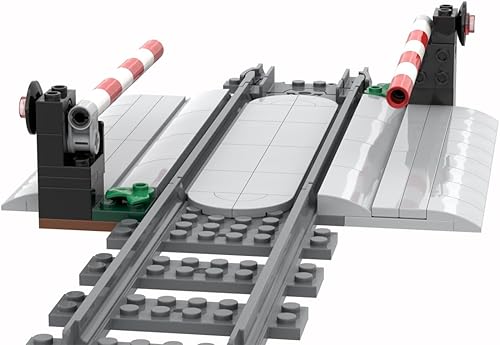 Miniatura 4 de Kit de construcción de vías de tren urbano, modelo de exhibición de vías de cruce de ferrocarril, juguete de construcción MOC compatible con Lego