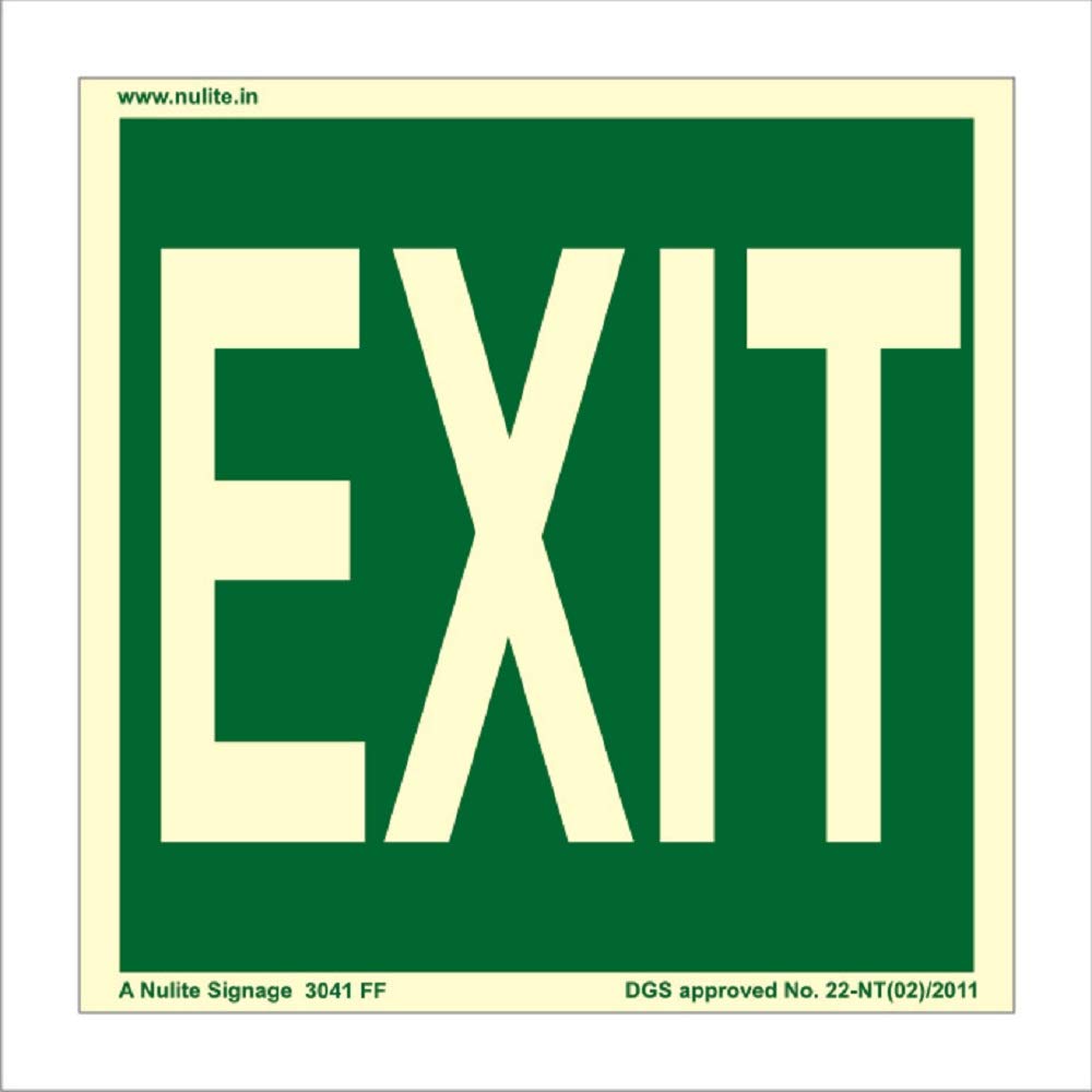 Emergency Exit Vinyl Nulite 3041 FF PV Glow in Dark