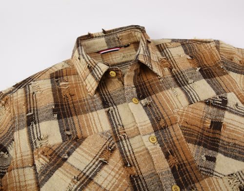 Alex Vando Mens Button Down Shirts Regular Fit Long Sleeve Casual Plaid Flannel Shirt