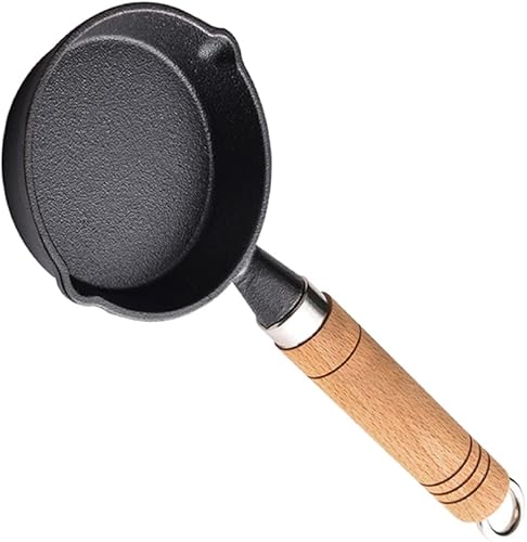 Mini sartén de hierro, antiadherente, duradera, se calienta uniformemente, mango suave, perfecto para tortillas, filetes, panqueques y más