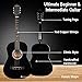 BESYOU 38in Beginner Guitar Acoustic Guitar Basic Starter Kit Tuner Capo Strings Winders Strap Picks Student Kids Adults Guitar Pickguard with Gig Bag