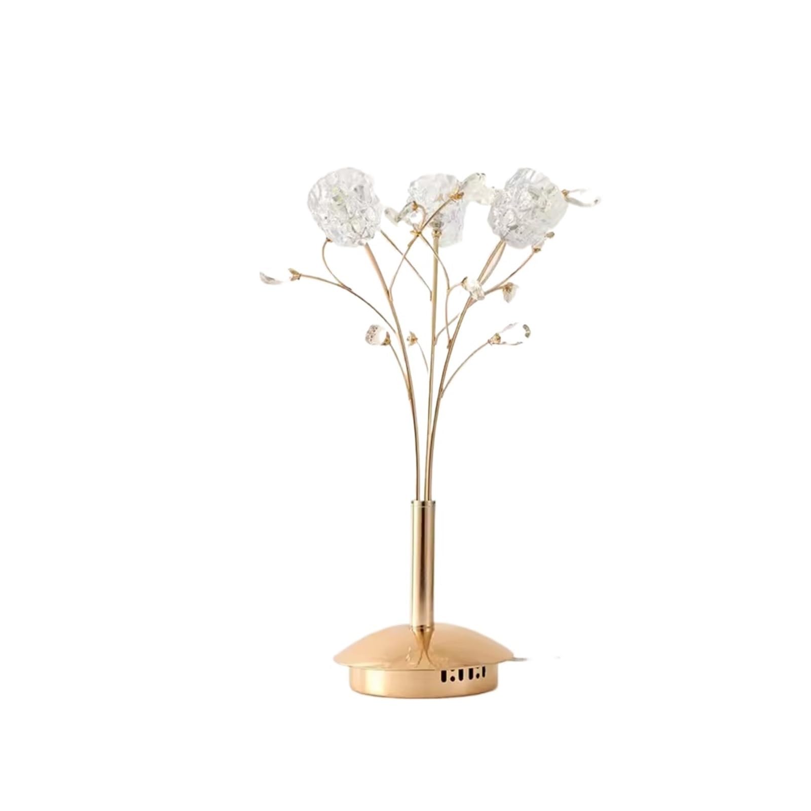 ZENY896V Bedside Lamps Bedside Table Lamp Flower Crystal Vintage Living Room Nightstand Bedroom Glass Shade 3 Colors Dimmable Lamps Home Decor(Gold)