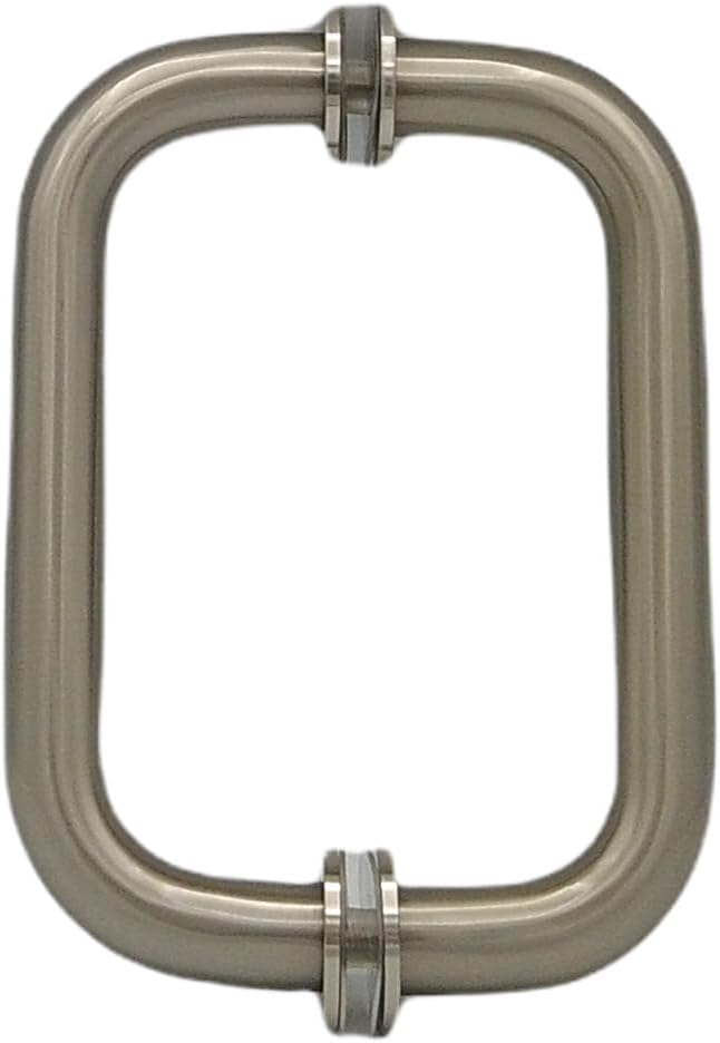 Hardware 6" Back to Back Tubular Shower Door Pull Handle with Washers for Frameless Shower Doors (Polished Chrome)