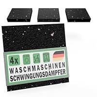 Schwingungsdämpfer Waschmaschine Unterlage 4 St Antivibrationsmatte Trockner - 90x90x15mm recyceltes Gummigranulat Made in Germany