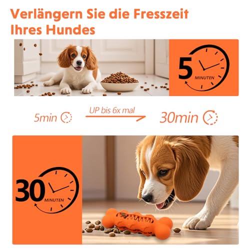 LaRoo Füllbares Hundespielzeug,Kann Mit Leckerlis Gefüllt Werden, Kauspielzeug für Hund Welpen, Naturkautschuk Kauknochen, Zahnpflege und Langsames Fressen -Für Kleine Hunde