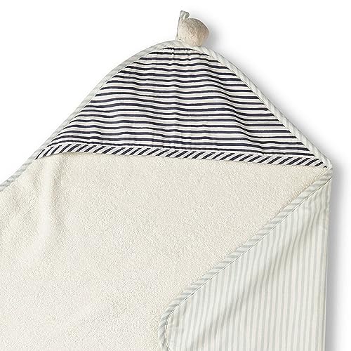 Image of Pehr Stripes Away Hooded Towel - Sea, Multi