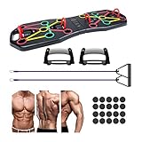 Homvik Tabla de Flexiones Soporte para Flexiones Push Up Board con Bandas de Resistencia para Mujeres Hombres Entrenamiento Muscular Multifuncional en Casa