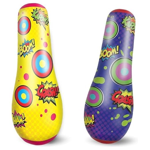 JOYIN Inflatable Bopper, 47 Inches Kids Punching Bag with Bounce-Back Action, Inflatable Punching Bag for Kids Gift (Single Pack, Double Sided)
