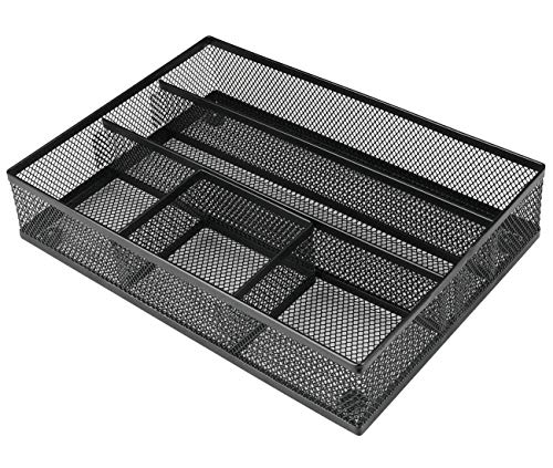 Denozer Mesh Collection Desk Drawer Organizer,Black