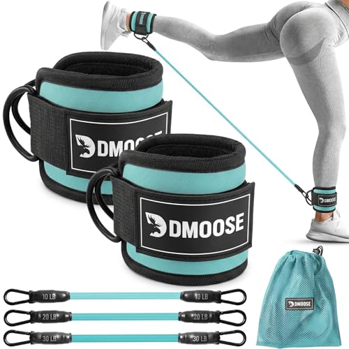 Image of DMoose Ankle Strap for Cable Machine - One Size Fit with Premium Padding, Workout Kickback Ankle Cuffs, Ankle Bands for Working Out, Booty Workouts, Leg Extension, Hip Abductors & Lower Body Exercises
