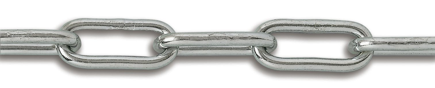 Chapuis BO5 – Catena saldata a maglia lunga in acciaio zincato 400 kg diametro 8 mm Bobina di 12 m Grigio