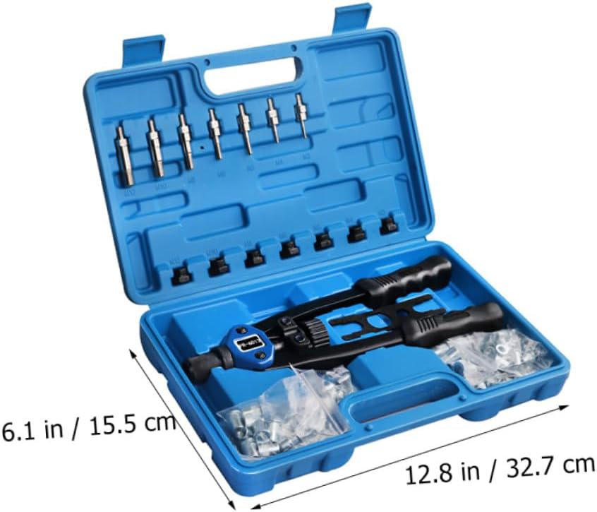 Homoyoyo 140pcs Manual Rivet Nut Setting Tool Kit M3-m Size Threaded Riveter Hand Install Tool with Plastic Case for Automotive Repair and Industrial Use