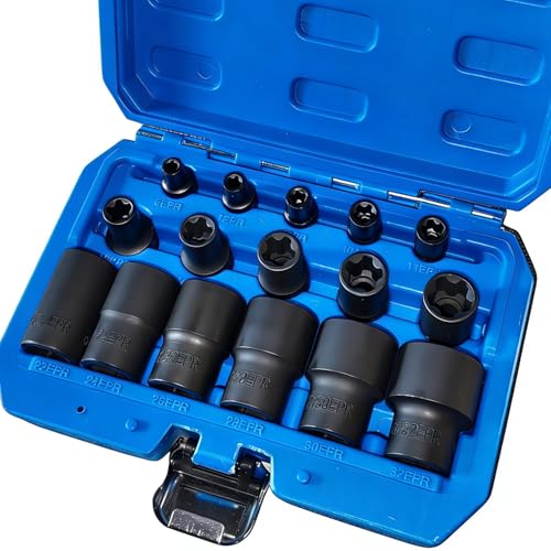 VEHIRETL Torx Plus EPR Socket Set 5 Point EPR Socket 6EPR-32EPR Socket 16pc