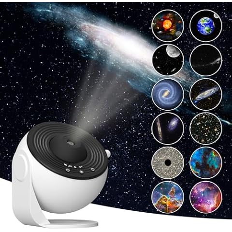 SIXDEFLY Planetarium Galaxy Projector13 in 1, Galaxy Light with 360° Rotating, Space Projector Nebula Star Night Light for Kids Adults Bedroom Ceiling Decor, Home Theater, Holiday Gift Cover
