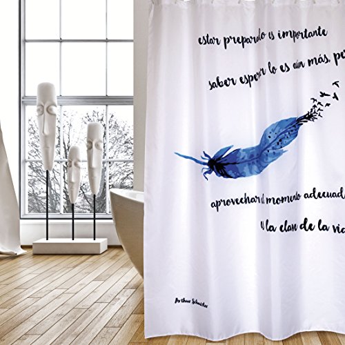 MSV "Premium Pluma Polyester Shower Curtain, Multi-Colour, 180 x 200 cm, W 7.9" x L 11.8" (1 Panels) - Image 2