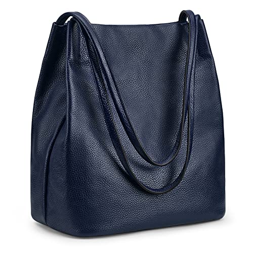 Image of Kattee Genuine Leather Tote Handbag for Women | Soft genuine leather tote with a secure magnetic snap closure for work, shopping, and everyday use.