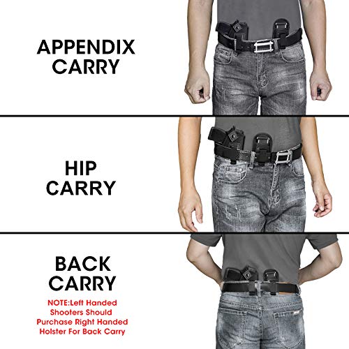 3 Pack Universal Magazine Holster, Iwb Mag Pouch Concealed Carry, Single Double Stack Mags Holder For Glock 17 19 26 43 Sig P365 P320 S&W M&P 9Mm .40 .45 .380 Fits 7 10 15 Round Ammo Clips For Pistols #TOP5