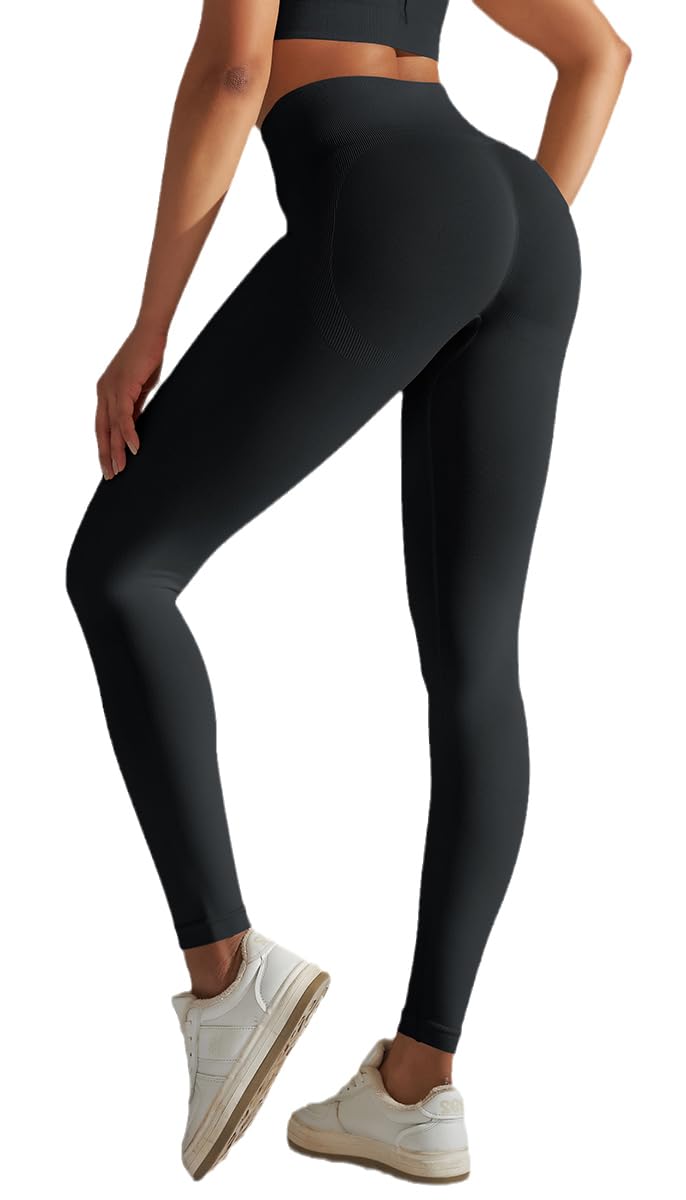 Vozobi Tiktok Trending Leggings Women's High Waist Smile Contour Booty Leggings Scrunch Butt Lift Workout Seamless Yoga Pants — view 36
