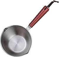 Vista 1 de Mini olla de acero inoxidable 304 de 6.8 fl oz, olla pequeña, cacerolas, rojo, 2.12 oz, sin tapa, ideal para tareas pequeñas