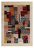 Herkunft: Indien Lisa Gabbeh Teppich, traditionell, handgeknüpft, modernes Design, 170 x 240 cm, Beige