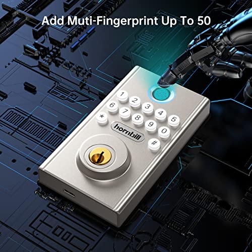 Electronic Keypad Lock, Hornbill Keyless Entry Deadbolt Lock, Fingerprint Digital Front Door Lock,Keypad Deadbolt Auto Lock, Easy To Install No Need To Drill, Suitable For Home Office Apartment #TOP5