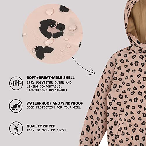 Image of SUNDAY ROSE Boys Girls Rain Jackets Lightweight Waterproof Hooded Printed Raincoats Windbreakers for Kids