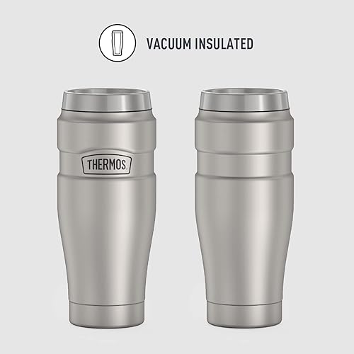 Miniatura 9 de Termos inoxidable Rey de 16onzas vaso viajero negro mate 16 onza Acero inoxidable