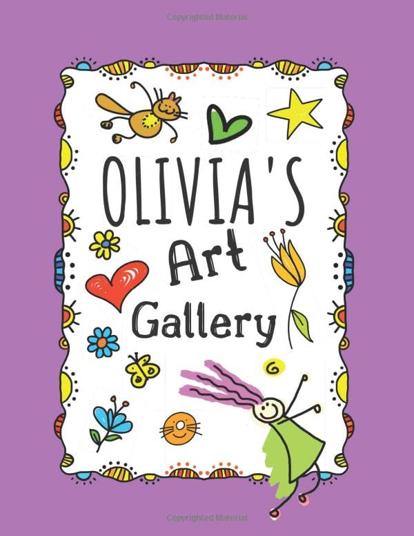 Olivia's Art Gallery: Cute Personalized Sketchbook for Girls: 100+ Large Pages for Drawing, Sketching and Doodling