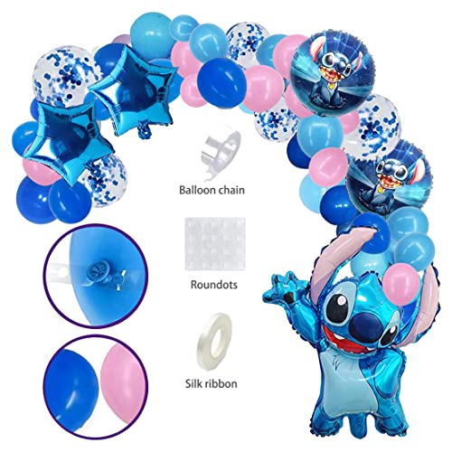 410Pcs Stitch Birthday Party Supplies Decorations Serves 20 Guests Include Cake Toppers,Balloons,Banners,Plates,Cupcake Toppers,Movie Theme Birthday Party Supplies For Kids Boys #TOP4