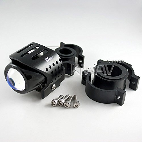 KiWAV Magazi Luz Antiniebla Redonda Lente Azul Haz Ámbar Carcasa CNC Negra 1 pieza + Kit de Cableado WK-003 miniatura 7
