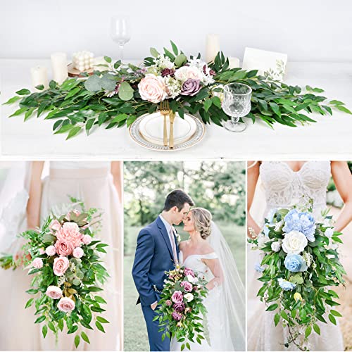 Dearhouse 26Inch Italian Ruscus Greenery Stems, 18 Pack Artificial Green Leaf Garland Vines Hanging Spray For Diy Wedding Arch Bouquet Filler Table Centerpieces Home Decor #TOP2