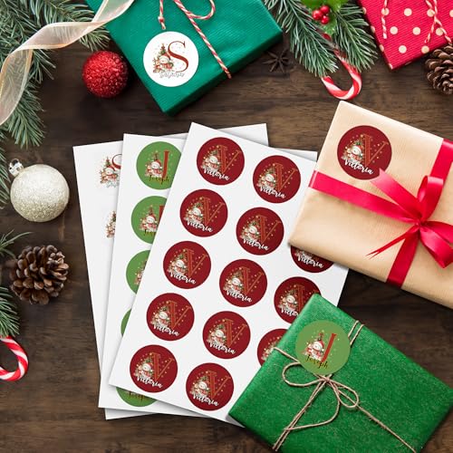 Image of Personalized Christmas Stickers - Custom Name Waterproof Christmas Gift Tags for Gift Box Xmas Holiday Decorations Party Favors - 30 Stickers (Snowman)