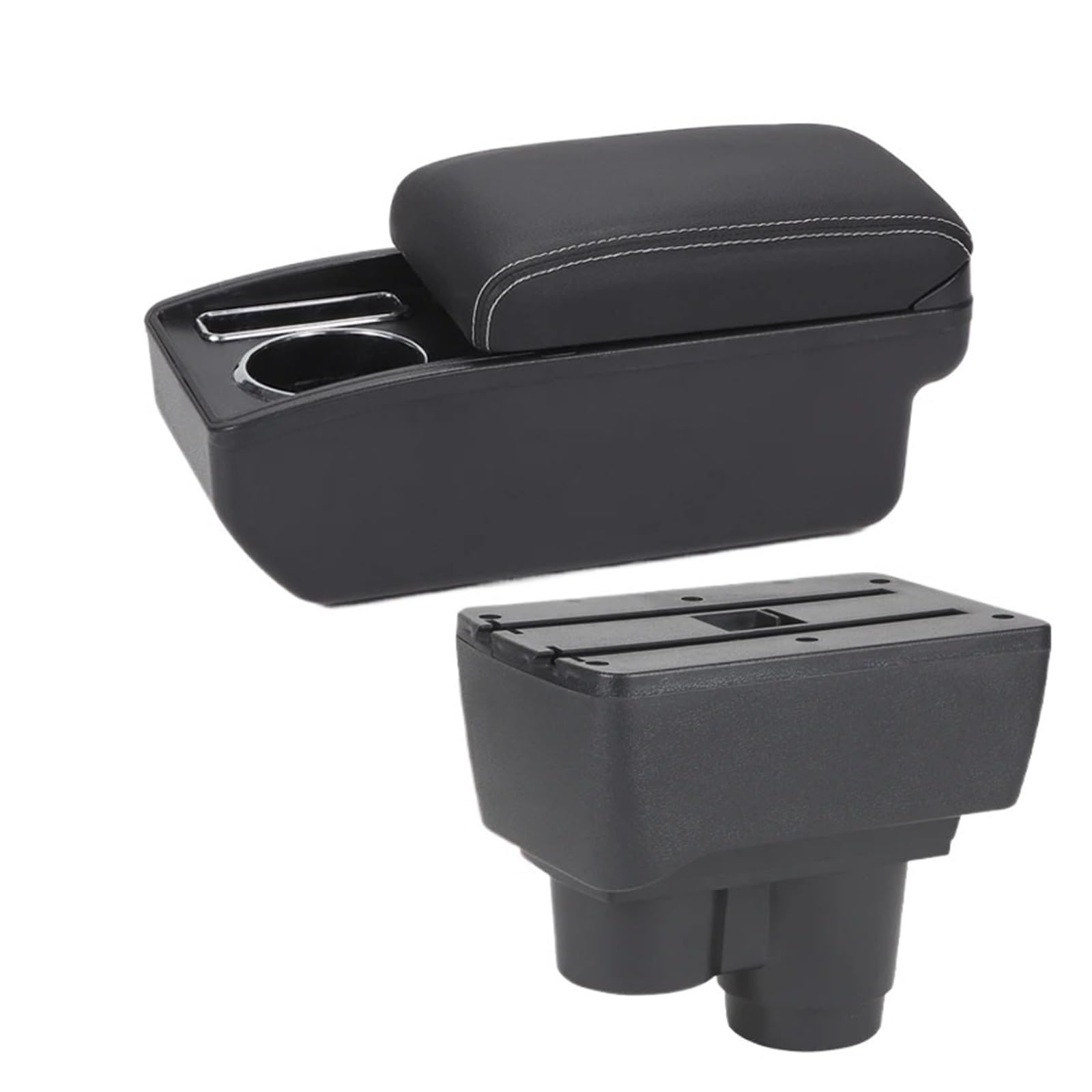 Umdjju C3 Black White Nousb For Duster 2019-2024 Armrest Dedicated Retrofit Interior Storage Box Car Accessories Car Centre Console Armrest Box(C3 Black White Nousb)