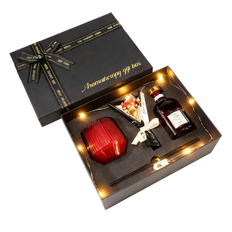 Aromatherapie-Geschenk-Set, Duftkerze & Schilfrohr-Diffusor, Heimduft-Set, Luxus-Spa-Selbstpflege-Geschenkbox für Frauen, perfektes Geschenk zum Geburtstag, Jahrestag, Valentinstag für sie