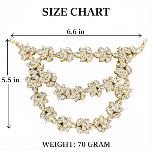 Image of Rose Petals Golden Wedding Hair Accessories /Hair Pins /Juda Pins /Chain for Women and Girls