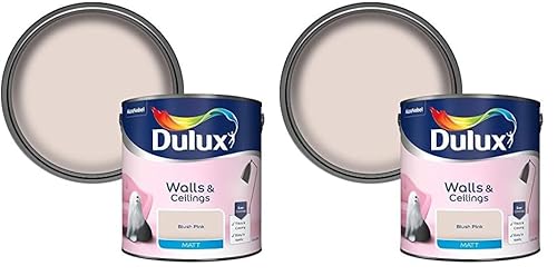 Dulux Walls & Ceilings Matt Emulsion Paint, Blush Pink, 2.5 Litres (Pack of 2)