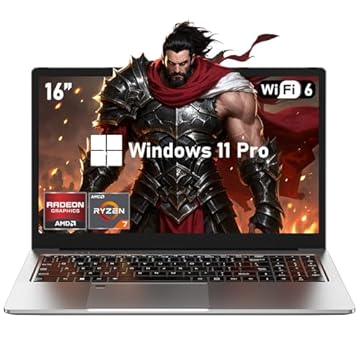 NAIKLULU Laptop Gamer 2025 De 16" Com Processador Amd Ryzen 7 5825U, 32 Gb Ddr4, Ssd 1 T, Tela Fhd 1920*1080P, Windows 11 Pro, Wi-Fi 6, Teclado Retroiluminado Hdmi, Para Estudantes, Escritórios, Emp