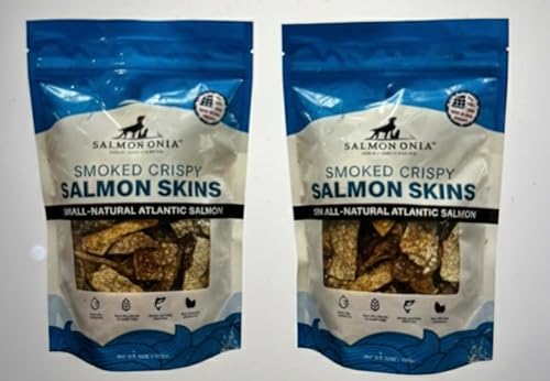 Salmon Snax Premium Pet Treats - Smoked Crispy Salmon Skins