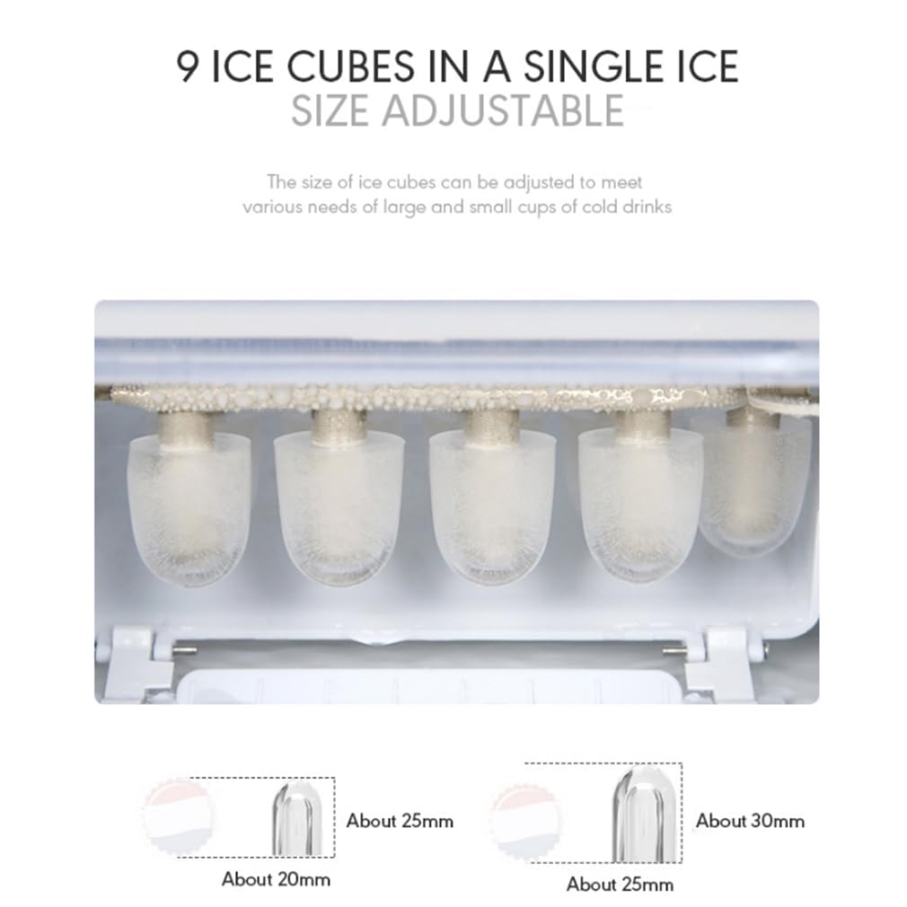 Portable Countertop Ice Maker – Self-Cleaning Pellet Ice Machine, 26Lbs/24H, 9 Soft Chewable Ice Cubes in 6 Mins for Home Kitchen