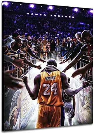 Kobe Bryant Poster Canvas Wall Art Print Mamba Mentality Inspirational Canvas Wall Art Basketball Player Sports Home Decor Motivational Artwork For Home,Office,Gym Wall Decor 16 X 24Inch - No Frame（Goodbye Kobe Bryant ）