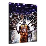 Kobe Bryant Poster Canvas Wall Art Print Mamba Mentality Inspirational Canvas Wall Art Basketball Pl
