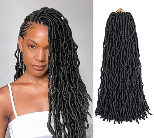 Faux Locs Crochet Hair Soft Locs 18 inch 7 Packs Short...