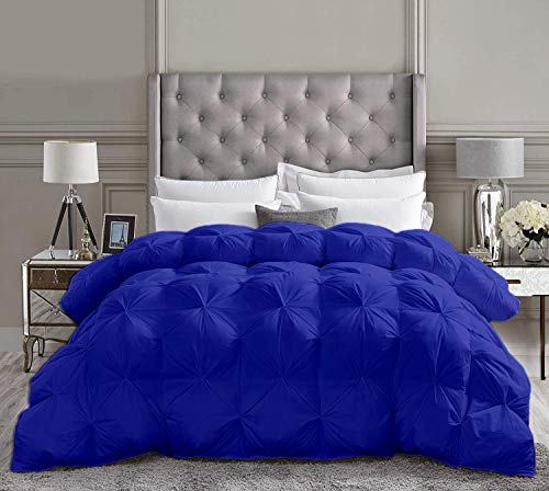 Saferay Green Pinch Comforter Set Super King 3pcs Pinch Plated Style Comforter Set for Women and Men-Soft Warm Lightweight Cotton Comforter for All Season (Royal Blue,110x96)