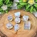 Orgonite Shop Natural Gemstone DND Dice Set 7PCS Crystal Dice for Dungeons and Dragons Handmade Stone Dice for Table Games Dice Set with Gift Case (Opalite)