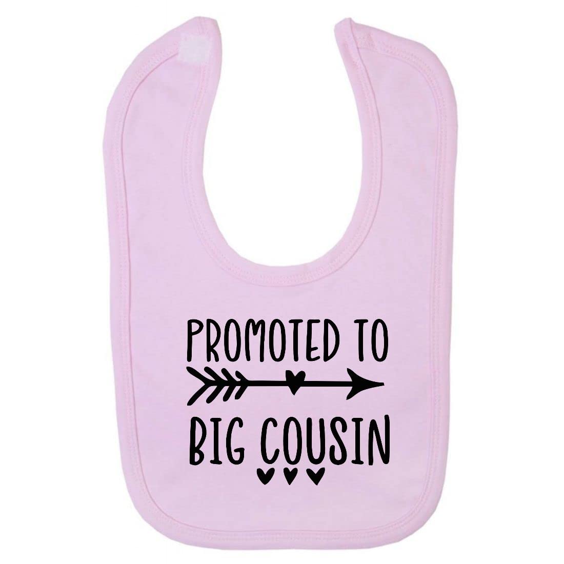 Miammo Promoted to big cousin (arrow and hearts pregnancy baby announcement for family) [BBY3] cotton baby bib - Pastel Pink