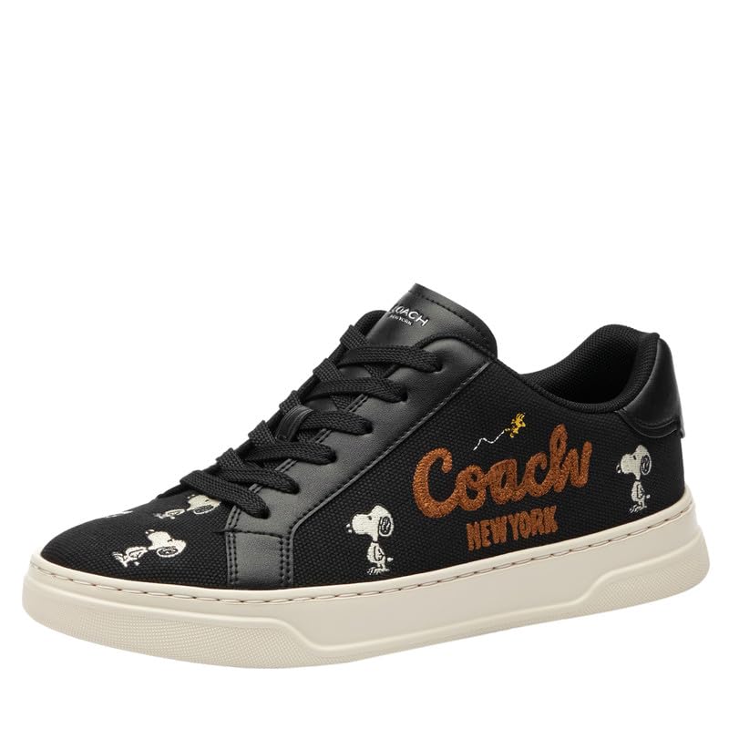 Coach Women's Peanuts Snoopy High Line Sneaker, Black, 9