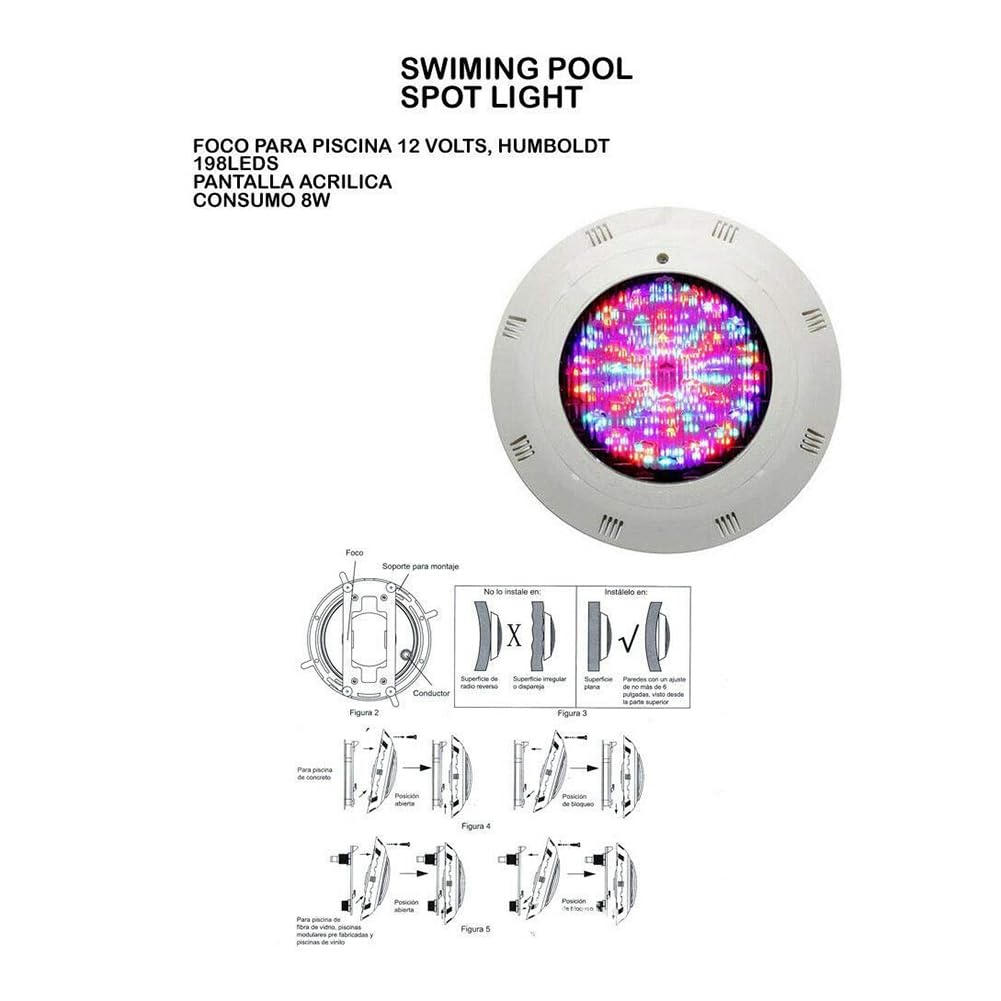 Poollicht 12V 18W LED Unterwasserleuchten mit RGB Farbwechsel IP68 mit (18W)