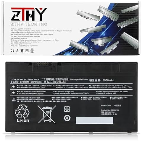 ZTHY FPB0337S Laptop Battery Compatible with Fujitsu Lifebook P727 P728 U727 U728 U729 U729X Series Notebook FPCBP528 FPCBP530 FMVNBP245 FMVNBP246 10.8V 45Wh 4170mAh Cover