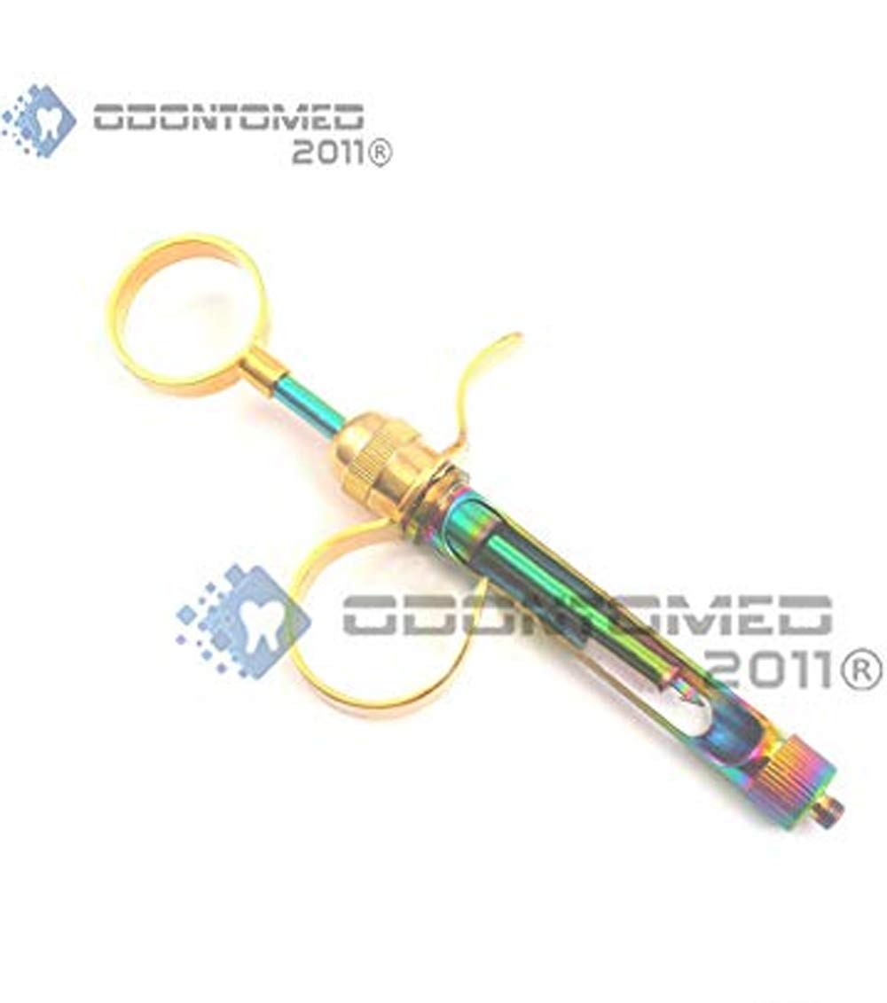 OdontoMed2011® Multi Color Rainbow Anesthetic Dental Syringe 1.8 ml 2 Rings Multi & Gold Plated Dental Instruments Multi Color Rainbow ODM : Industrial & Scientific